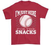 Baseball Sono Qui Solo Per Gli Snack Maglietta Uomo 100% Cotone