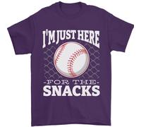 Baseball Sono Qui Solo Per Gli Snack Maglietta Uomo 100% Cotone
