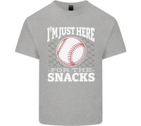 Baseball Sono Qui Solo Per Gli Snack Uomo Cotone T-Shirt Tee Top