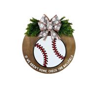 Baseball Wreaths Wooden Welcome Wreath for Front Door Outside Spring Summer