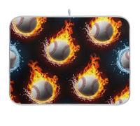 Baseballs Fuoco Acqua Spruzzi Stuoie Stendipiatti 45,7 x 61 cm Assorbente Piatto Pad Reversibile Grande Cucina Controsoffitto Protector