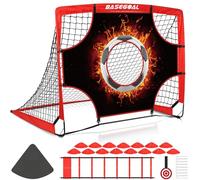 BaseGoal 3-in-1 Porta da Calcio da Giardino, Rete da Calcio con Panno Bersaglio, Bullseye e Disco Marcatore, Adatto Come Regalo di Compleanno o di Festa per Gli Appassionati di Calcio