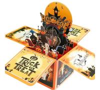 Basella carta 3D Halloween - Pop -up Hallowen di auguri di Halloween | Carte pieghevoli carta speciali con busta etichetta dei messaggi | 9x9cm ricordo Halloweens | Spooky 3D Souvenir Card
