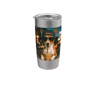 Basenji Bere Caffè Freddo Divertente Amante dei Cani Bicchiere termico in acciaio inox doppia parete