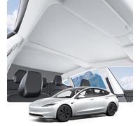 BASENOR 2025 2024 Tesla Model 3 Sunshade Roof, [Nano Ice-Crystal Coatings] Heat Insulation Glass Roof Shade, Top Window Retractable Sun Protection, Sunroof Blocking Cover for Model 3 Highland Grey