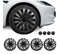 BASENOR 2026 Tesla Model 3 Nova Copricerchi Coprimozzi da 18 pollici Protezioni per cerchioni Copertura di ricambio Protezione per 2024-2026 Model 3 Highland Accessori Argento (Set di 4)