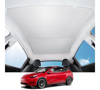 BASENOR Parasole in vetro per Tesla Model Y 2020-2024 con custodia protettiva, protezione dal calore del tettuccio apribile, protezione solare per finestrino superiore, accessori interni per Model Y