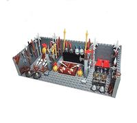 BASEPLATES Casa delle armi medievali per castello medievale cavaliere armatura scudo elmo spartano guerriero romano freccia lancia blocco costruzione figura militare