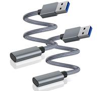 BASESAILOR Adattatore USB 3.0 a USB C 0.2M 2Pezzi,USBC Femmina A Maschio Cavo Connettore Tipo A 3.1 5Gbps per Caricatore,iPhone 17 17e Air 16 15 14 13 Pro Max iPad 10,Samsung Galaxy S26 S25 S24,Z Flip