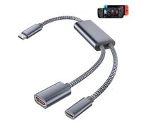 BASESAILOR Adattatore USB C a HDMI,2-in-1 da Type C a HDMI 4K@30Hz con ricarica PD 100W femmina per iPhone 17/16/15 Pro Max Plus,MacBook,iPad Air/Mini,Samsung S25/S24/S23,Steam Deck,Nintendo Switch