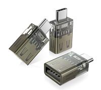 BASESAILOR Adattatore USB C a USB 3Pezzi,Trasparente Connettore USBC Maschio a USBA 3.0 Femmina,OTG Tipo C Thunderbolt 5 4 3 per MacBook Pro Air,Apple iPhone 17 16 15,iPad,Mac,Samsung S25 S24,Laptop