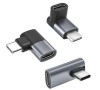 BASESAILOR Adattatore USB C da 90 Gradi 3Pezzi,PD 100W Connettore Type C Angolo Retto,USBC Maschio a Femmina,USB4 40Gbps Estensore per Steam Deck,Switch,iPhone 17 16,MacBook,Oculus Quest,PC,Laptop