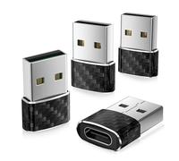 BASESAILOR Adattatore USB C USB Auto 4Pezzi,Caricatore CarPlay Cavo Tipo C Femmina USBA Maschio,Convertitore USBC per iPhone 17 Air 16 16e 15 Pro Max,Samsung S25 S24 A56,Non per iPad/Magsafe/HomePod