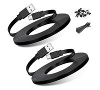 BASESAILOR Cavo Ricarica Micro USB 3M/2P,Cavo Filo Prolunga Caricatore Alimentazione Micro Piatto Lungo per Neos Smartcam,Nest,YI Camera,WyzeCam V3 V4,Blink XT XT2 Mini,Furbo Dog,Netvue,Xbox