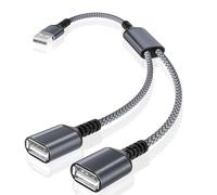 BASESAILOR Cavo Splitter USB Y 1 a 2 0,3M,Distributore USB Adattatore | Cavo Prolunga USB A 1 Maschio a 2 Dual Femmina,Doppia Porta Multipresa USB Sdoppiatore per Mac,Xbox One,PS4,PS5,PC,Notebook