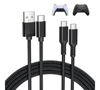 BASESAILOR per PS5 Pro Controller Cavo di ricarica 2M 2Pack,Xbox Series X|S Core Cavo di ricarica USB tipo C per Nintendo Switch 2/OLED/Lite,Elite Series 2,per PlayStation 5 DualSense Controller