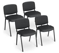 BASETBL Sedia Visitatori Pratica, Sedie Impilabili, Sedie da Conferenza, Sedia Impilabile con Struttura in Metallo Robusta e Schienale Imbottito, Stile Business, Set da 4 Sedie