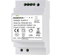 Basetech PSDD-60-12-2 Alimentatore per Guida DIN 12 V 4.5 A 54 W Num. uscite:2 x Contenuto 1 pz.