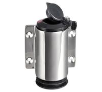 BASETTA A PARETE INOX CAPPUCCIO NERO 2 CONTATTI ACCESSORI NAUTICA