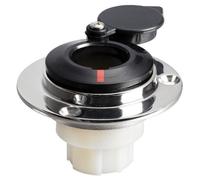 BASETTA DRITTA A INCASSO INOX CON CAPPUCCIO NERO 2 CONTATTI ACCESSORI NAUTICA