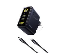 Baseus 100W Picogo USB-C Caricatore, Display Intelligente & Controllo Touch, Caricatore Rapido 3-in-1, Alimentatore USB-C GaN, Compatibile con MacBook, iPhone 17/16/15/14, Galaxy 25, Pixel