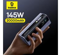 Baseus 145W Power Bank 20000mAh Cavo retrattile integrato da 100W Tipo C Carica rapida Caricabatteria esterno portatile PowerBank