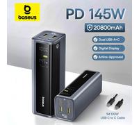 Baseus 145W Power Bank 20800mAh Dual USB A USB C PD 100W Ricarica rapida Display digitale PowerBank portatile per telefono portatile Steam