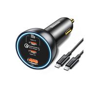 Baseus 160W Carica Batteria per Auto 3 Porte, QC5.0 PD3.0 PPS USB Accendisigari Caricabatterie Auto, Caricatore Auto USB C per iPhone 15 14 13 Pro Samsung S24 S23 Ultra iPad MacBook Pro Tablet etc