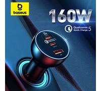 Baseus 160W Caricabatteria da auto QC 5.0 Ricarica rapida rapida PPS PD3.0 USB Tipo C Carica del telefono per auto per iPhone 13 14 15 Pro Laptop Tablet
