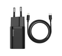 Baseus 1C Super Si 20W Caricabatterie USB-C con ricarica rapida e cavo Lightning da 1 m Nero