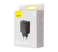 BASEUS 2USB USB-C 30W BLACK NEW