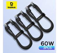 Baseus 3 confezioni Cavo da USB C a USB C da 60 W per iPhone 15 MacBook iPad Pro Cavo di ricarica rapida 5A 100 W Tipo C Cavo PD per caricabatterie rapido