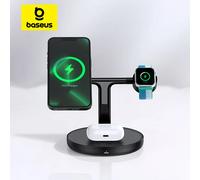 Baseus 3 in 1 20W Supporto per caricabatterie wireless magnetico per iPhone 16 15 14 Pro Airpods Supporto per stazione di ricarica rapida per telefono Apple Watch