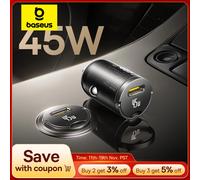 Baseus 45W Mini Caricabatteria Da Auto UFCS PPS QC PD Ricarica Veloce Per Tablet iPhone 17 16 15 14 13 Samsung Xiaomi Caricatore Del Telefono Per Auto