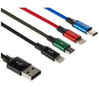Baseus 4in1 Ladekabel 2X Lightning, USB-C und Micro USB (120 cm Ladekabel geeignet für iPhone 11, iPhone XS/XS Max/XR, iPhone 6/6s/7/8, Android), Schwarz, oneplus x
