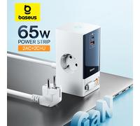 Baseus 65W GaN Caricabatterie Fast Power Strip Stazione di ricarica desktop digitale Prese 4000W 2AC APP Telecomando per Samsung iPhone