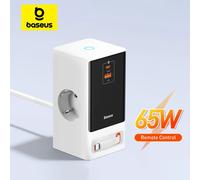 Baseus 65W GaN Caricatore rapido Ciabatta digitale da tavolo Prese 4000W 2AC APP Telecomando per laptop Tablet iPhone Samsung