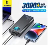 Baseus 65W Power Bank 30000mAh USB C PD Carica rapida 20000 Powerbank Caricabatteria esterno portatile per MacBook Laptop Tablet 30000mAh Black