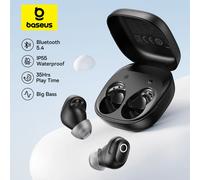 Baseus Bass BD1 Auricolari wireless Auricolari Bluetooth 5.4 Mini e abbigliamento comodo, Super Bass IP55 Impermeabile 0,06 s Bassa latenza