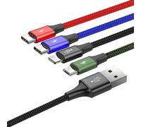Baseus CA1T4-B01 cavo per cellulare Nero 1,2 m USB A Lightning + micro-USB B + USB C (Baseus Rapid Series 4-in-1 Charging Cable NEW