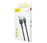 Baseus Cafule Cable - USB to USB-C Connect & Charge Cable 3 A, 1 m (Grey/Black)