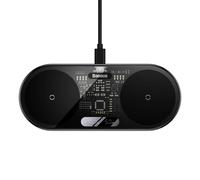 Baseus Caricabatterie wireless 2 in 1 20 W LED Display digitale con cavo USB-C da 1 m Nero)