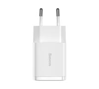 Baseus, Caricabatterie di rete compatto con doppia uscita USB-A 10,5W, Bianco