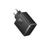 Baseus - Caricatore con USB C, 65 W, USB C, 3 Porte PD con PPS, al Nitruro di Gallio (GaN), per MacBook Pro/Air, Serie iPhone 16/15/14/13/12, iPad Pro, Galaxy S25 Ultra, S24-S20, ecc.