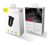 BASEUS - Caricatore Per Auto Circolare Di Plastica A + A Doppio Quick Charge 3.0 30w Nero (ccall-yd01)