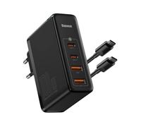 Baseus Caricatore USB C 100 W 4 porte, GaN PD alimentatore 100 W Charger, compatibile con MacBook Pro Air iPhone 16 Pro 15 14 13 Laptop iPad Samsung S25 Ultra