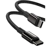 Baseus - Cavo dati con doppio connettore USB Tipo-C, 100 W PD 5A QC 4.0, ricarica rapida, lega di zinco e nylon intrecciato, per Samsung S21/S20+/S10/Note 10/iPad Pro/MacBook Air/Pixel e altri (2 m)