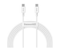Baseus, Cavo di Supporte trasferimento da USB-C a USB-C 100W 2m, Bianco