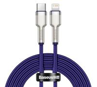 Baseus Cavo di trasferimento dati da USB C a Lightning per iPhone 14 Pro Max PD 20W serie Cafule Power Delivery per iPhone 13 Pro/13 Pro Max/13/13 mini, iPad 9, 12 mini/12/12 Pro (2M, viola)