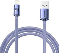 Baseus Cavo iPhone da 2 metri adatto per Apple iPhone 6, 7, 8, 9, X, XS, XR, 11, 12, 13. Cavo di ricarica per iPhone - Cavo di ricarica per iPhone - Cavo Lightning USB, (purple) CAJY000105